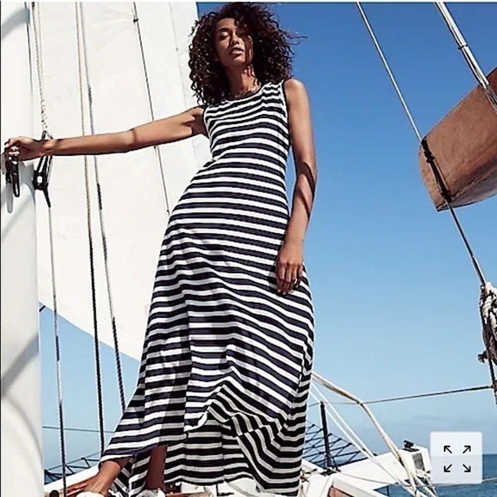 J. Crew • High Low Maxi Dress in Stripe
